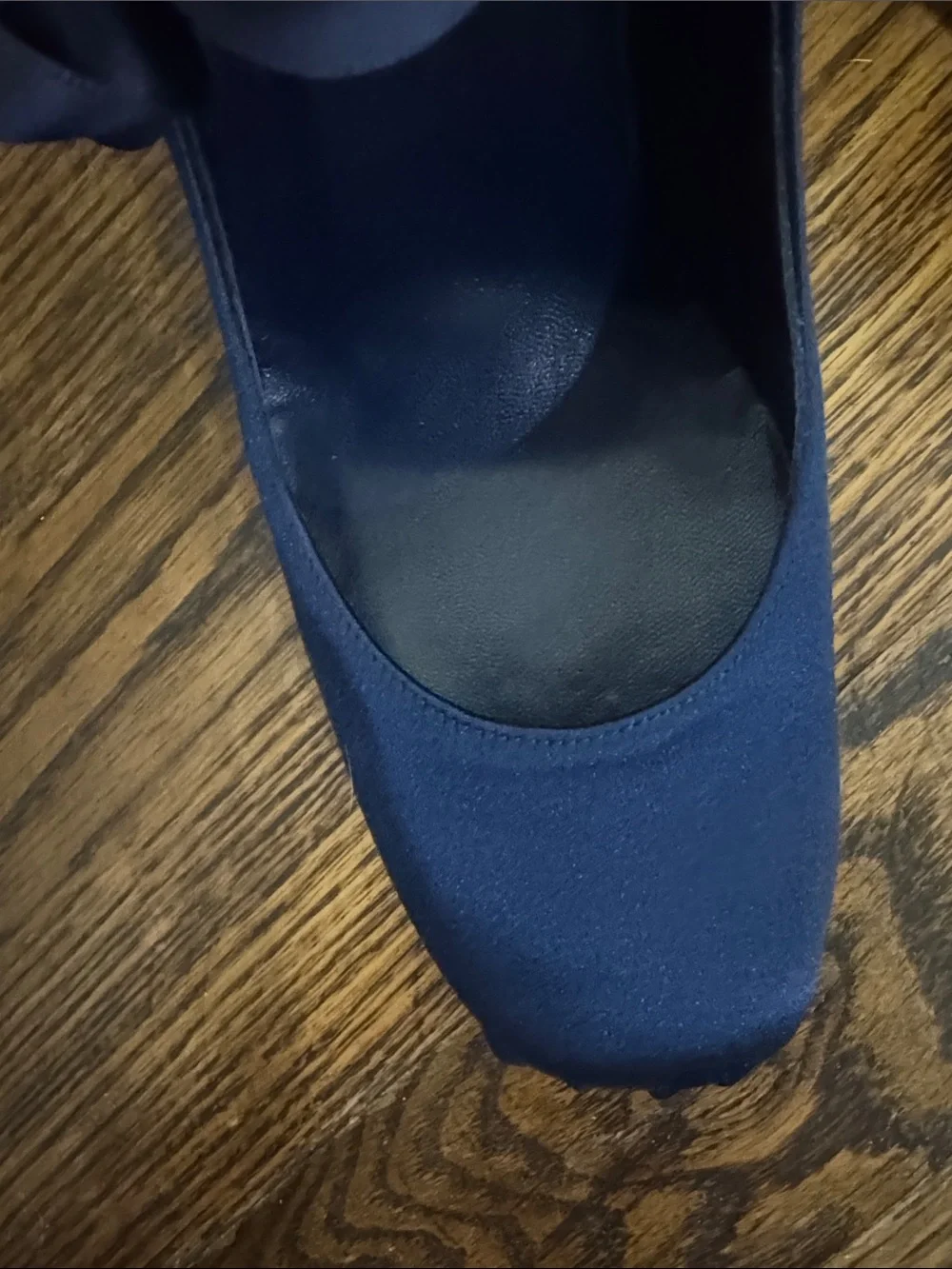 CHANEL/Navy Satin Ballet Tie Up The Ankle/4” Heels/NEVER WORN! VINTAGE! US 6.5!